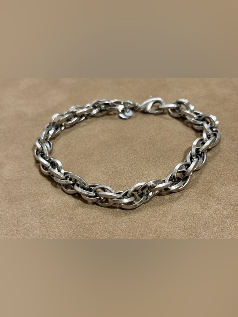 Steel Men's Rope Link Bracelet - Silver